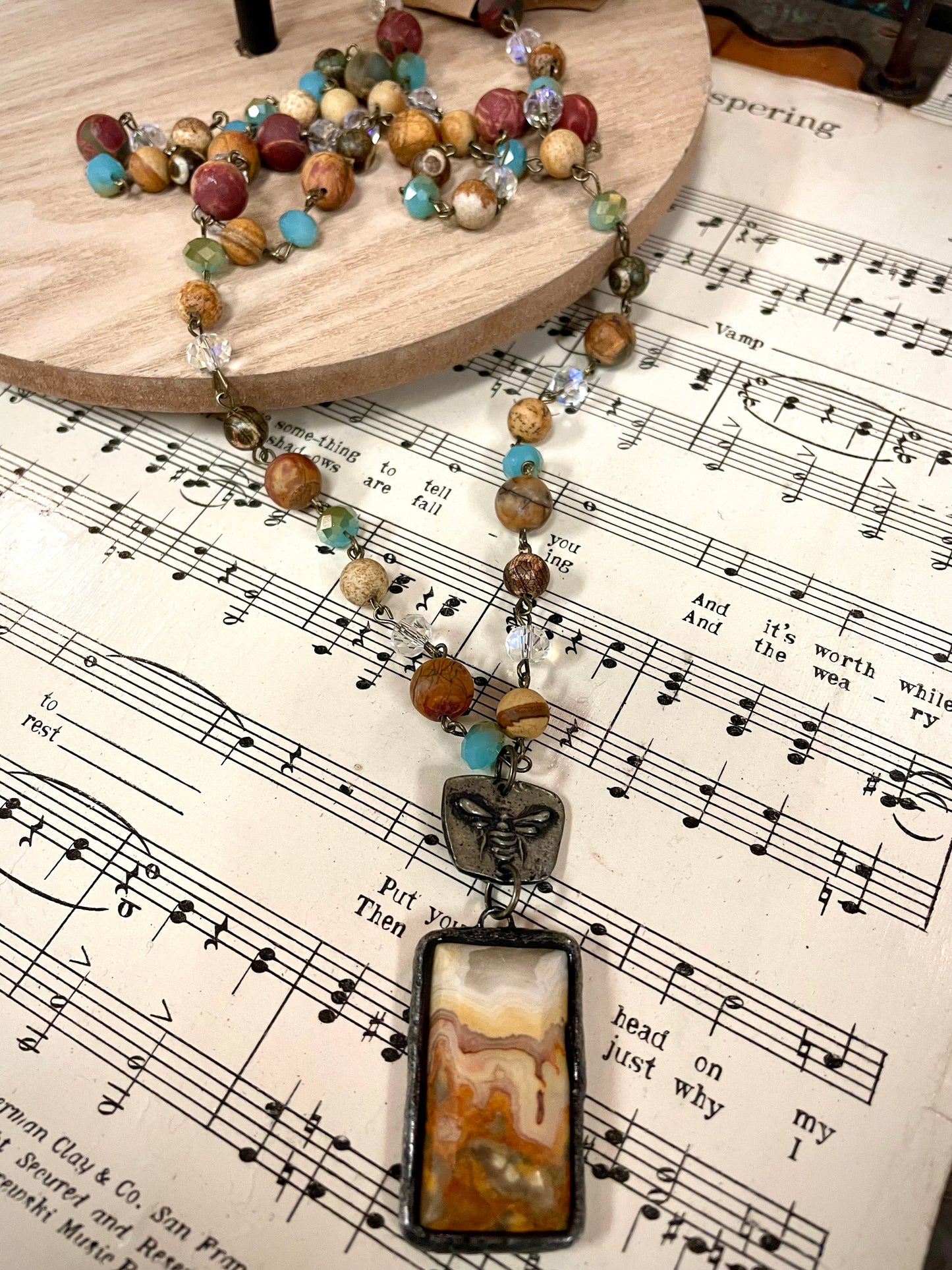 Handmade Boho Vintage Look Necklace